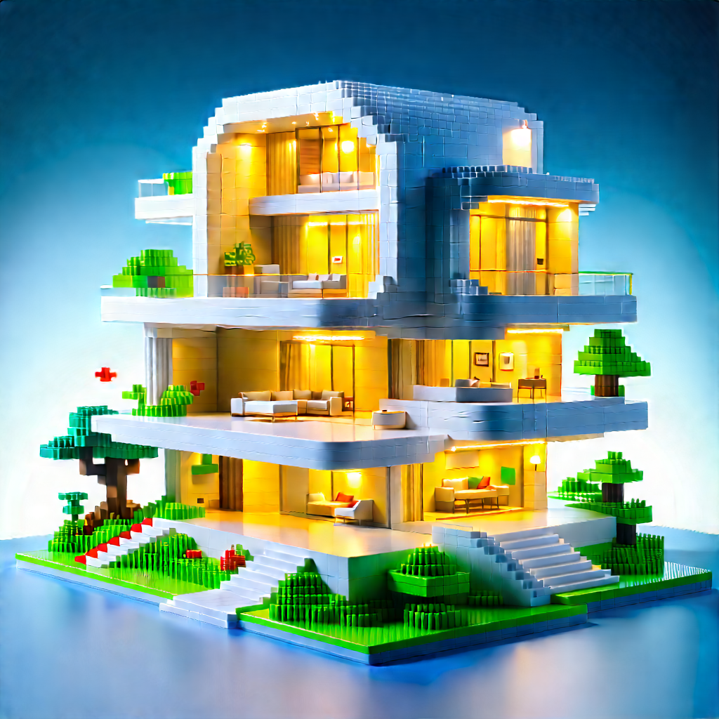 Futuristic Smart Home With Large, Multi-story