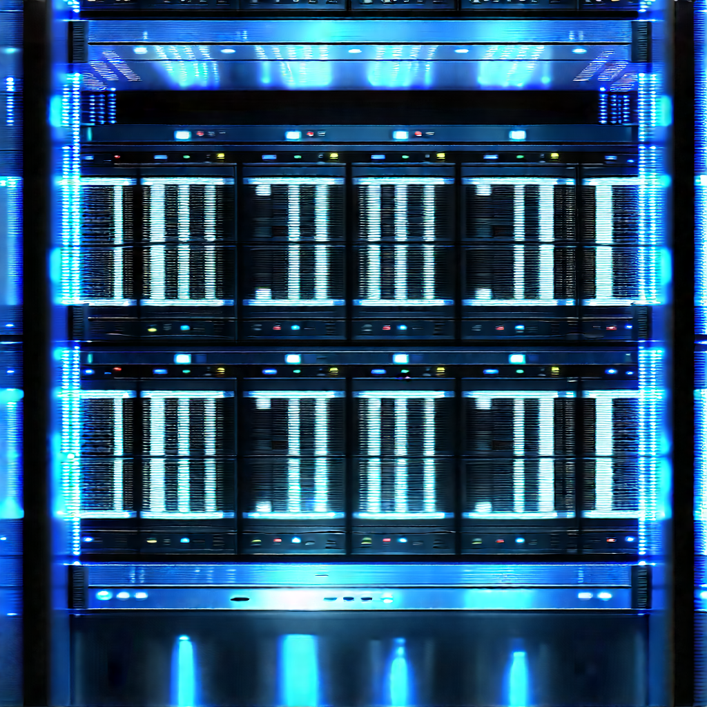 Server rack with (digital:1.16) particles