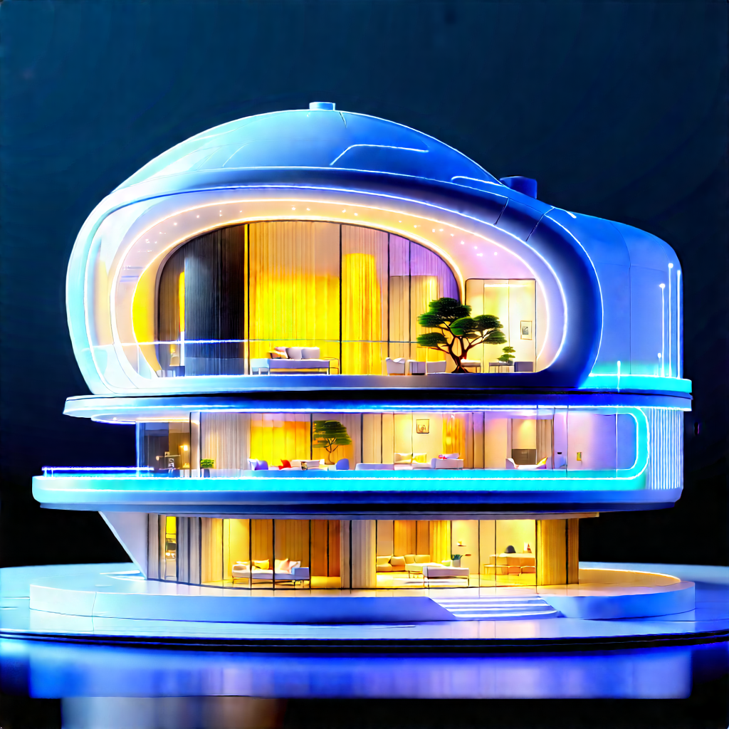 Futuristic Smart Home With Futuristic, Modern-looking