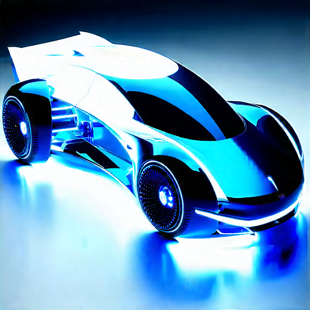 Innovative Electric Vehicle Design With Futuristic Blue