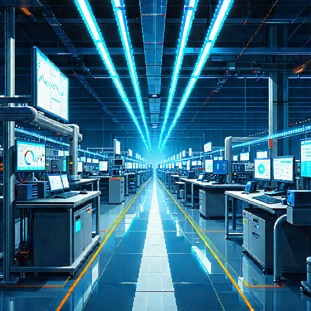 Financial Technology In Manufacturing Facility With Image, There