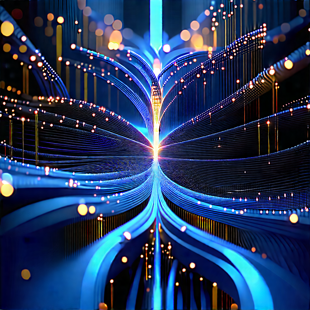 Close-up of fiber optic cables