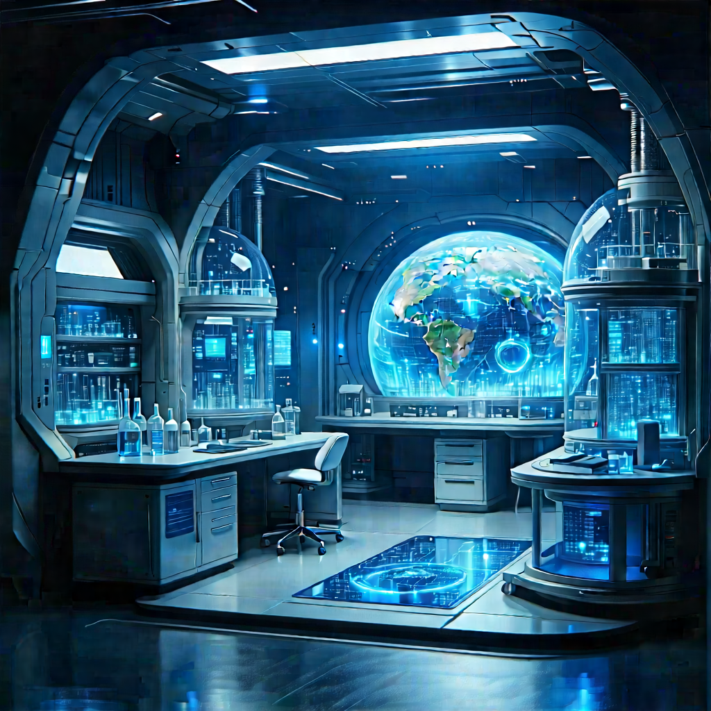 Futuristic Research Laboratory With Futuristic Laboratory,