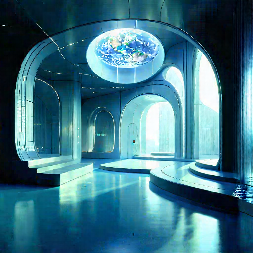 Futuristic innovation hub