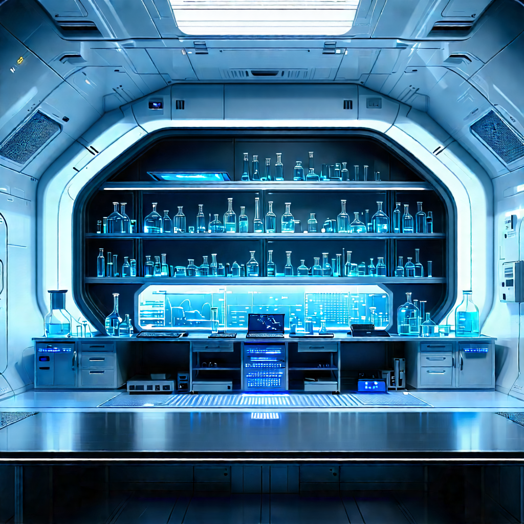 (futuristic:1.36) research laboratory