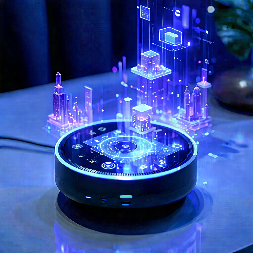 Smart Home Device With Holographic Display With Smart Speaker