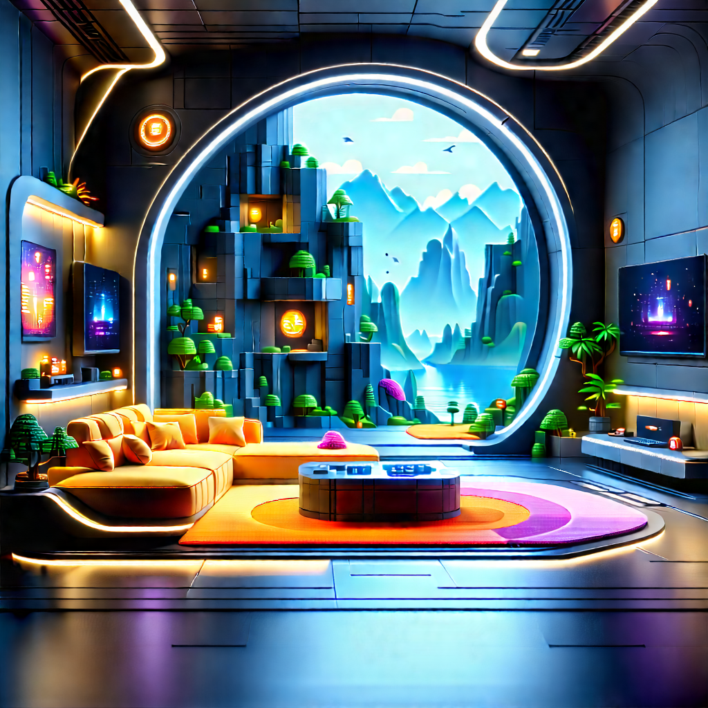 (futuristic:1.41) Smart Home With Image, There