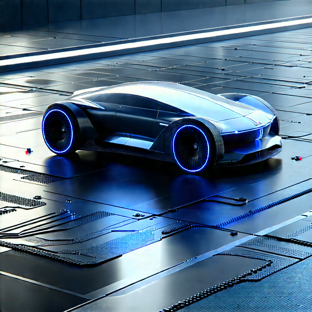 Innovative Electric Vehicle Design With Futuristic Parked