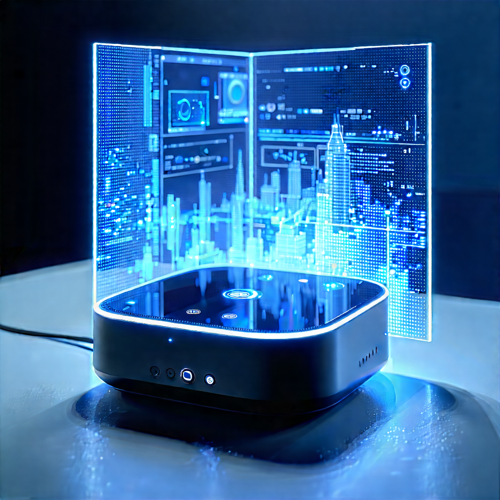 Smart Home Device With Holographic Display With Small Black