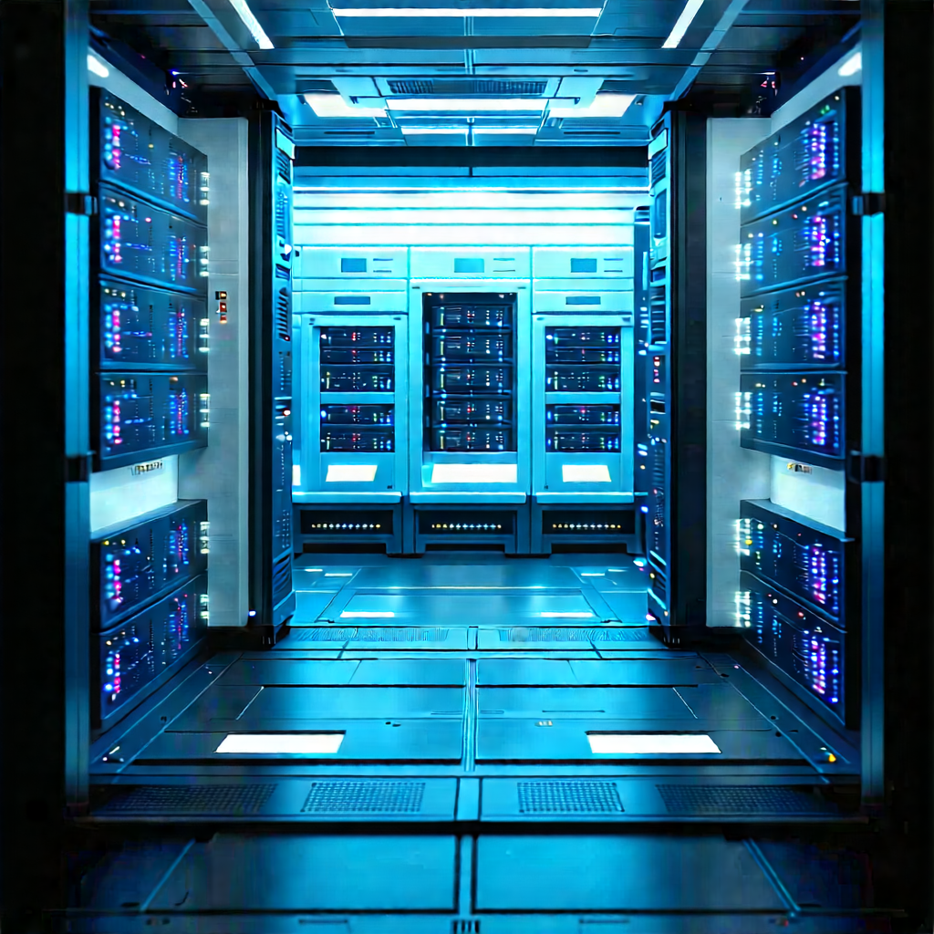 Futuristic Server Room With Image, There