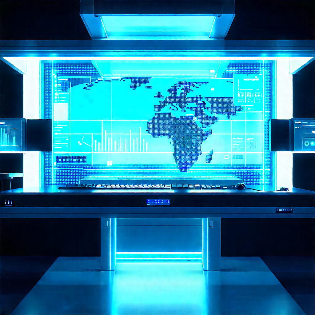 Healthcare Technology In (modern:1.12) Laboratory With Large Computer