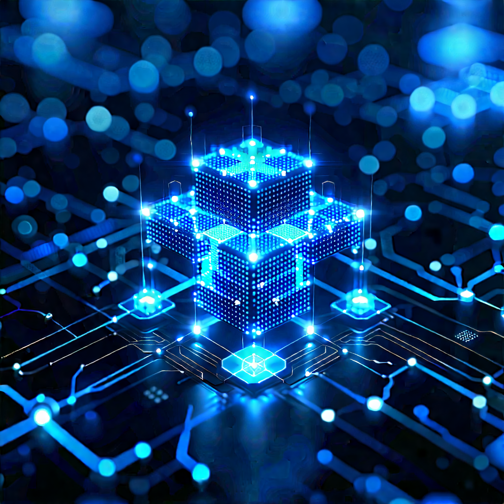 Blockchain Network Visualization With Blue White