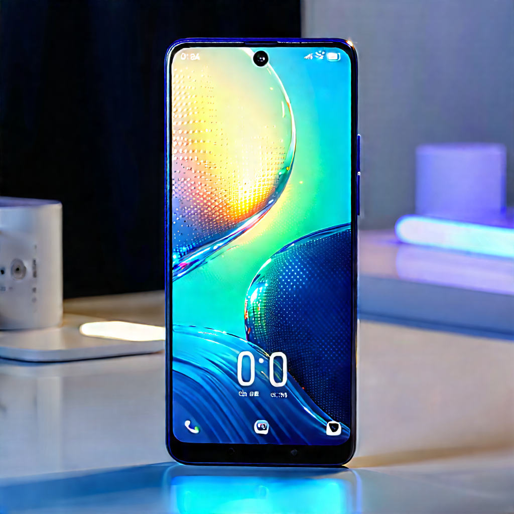 Smartphone With Holographic Display With Blue White