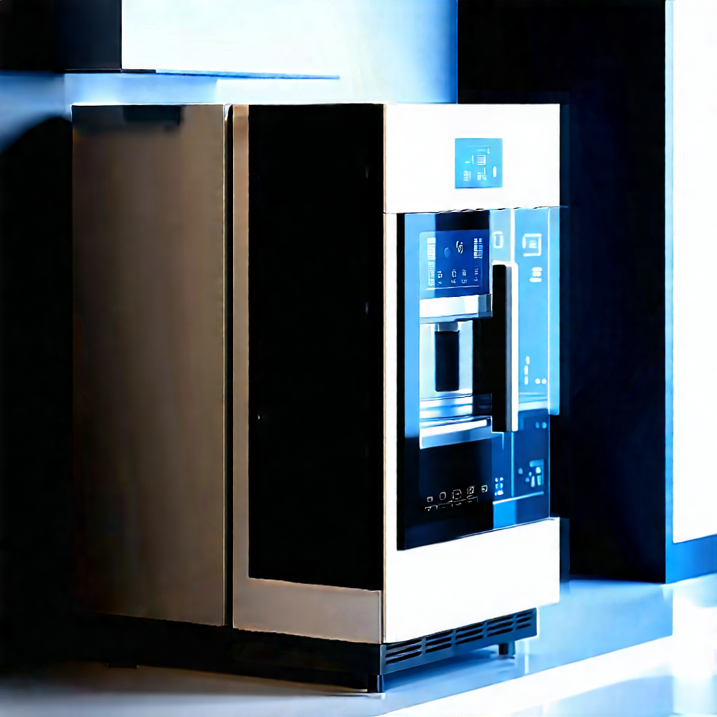 Innovative Smart Appliance Design With Large, Silver