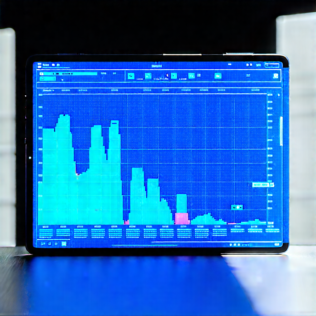 Tablet With Data Visualization With Large Computer
