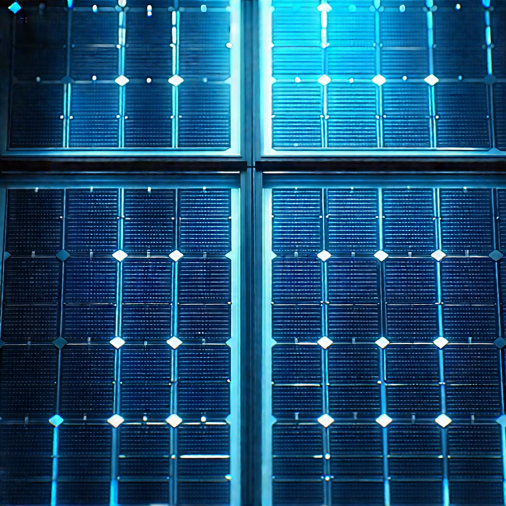 Solar Panel With Blue Light Glow With Large Window