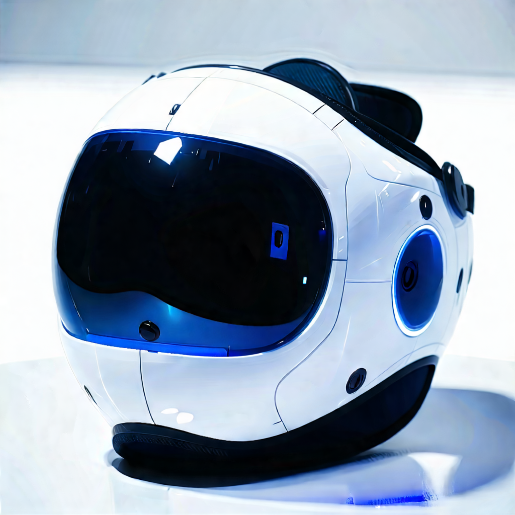 Innovative Wearable Device Design With White Helmet