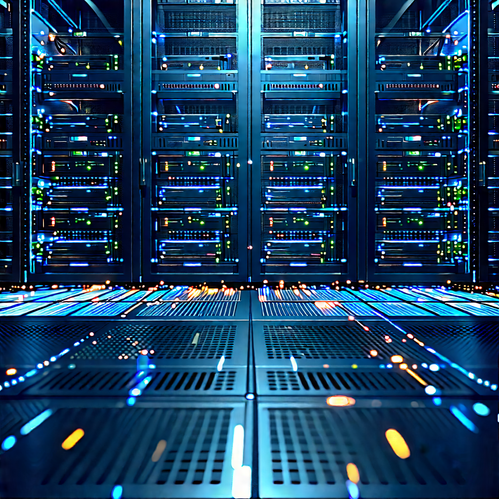 Server rack with data streams