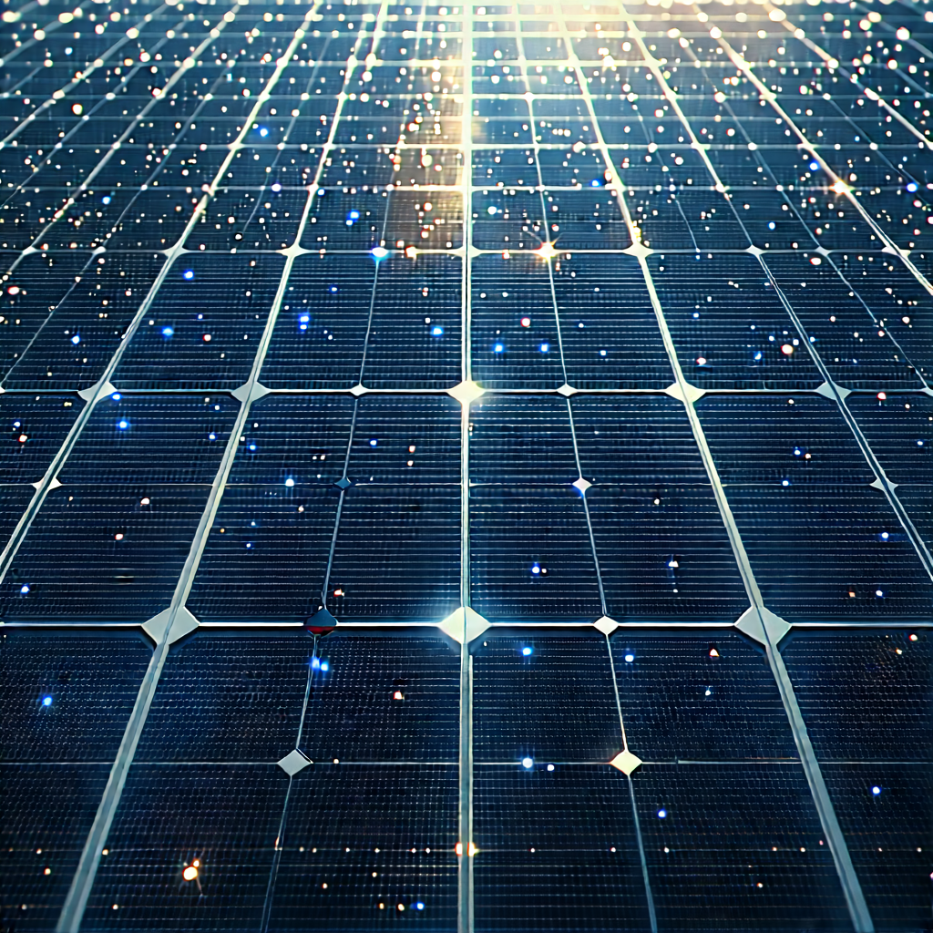 Solar Panel With Digital Particles With Solar Panel