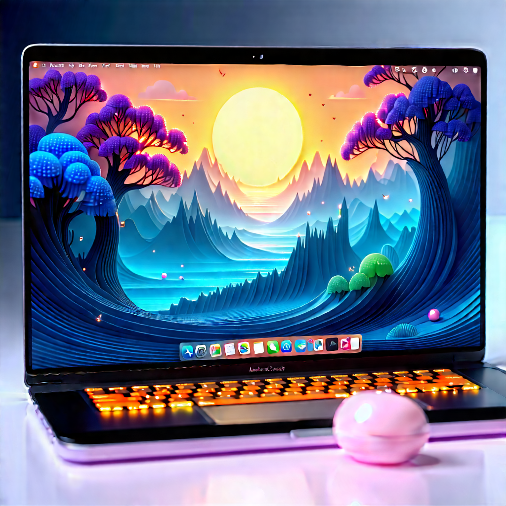 Laptop With (digital:1.21) Artwork With Laptop Computer