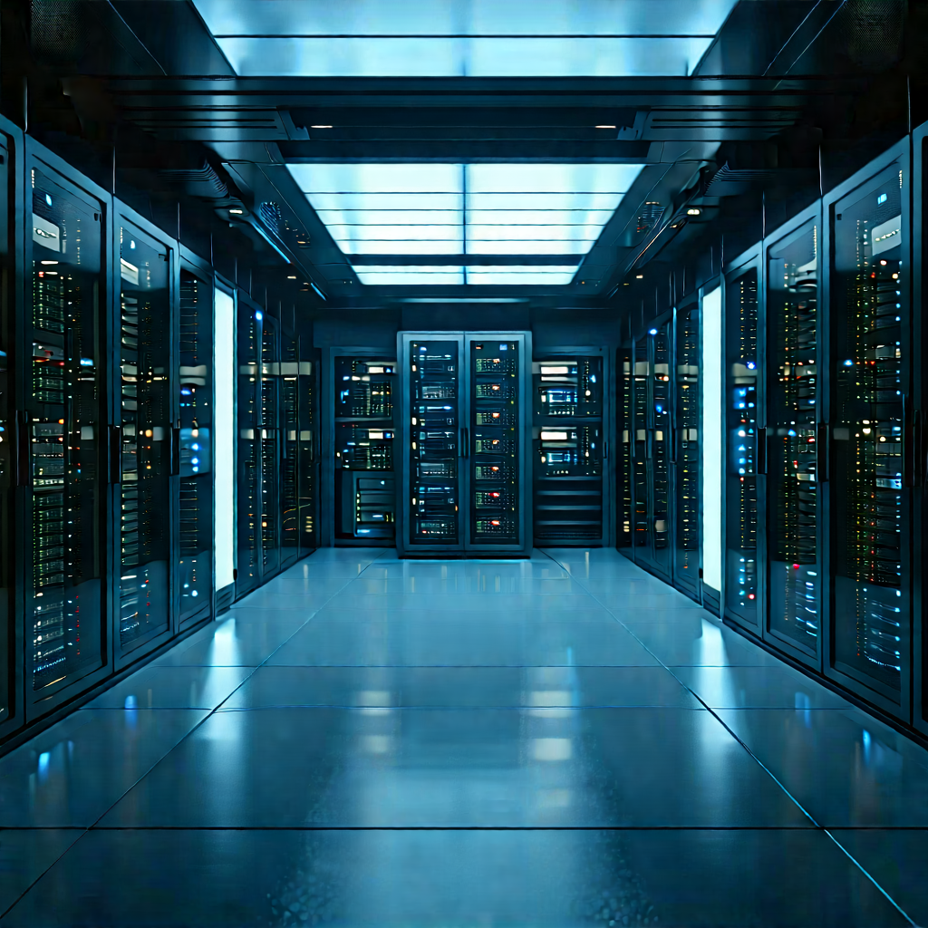 Futuristic Server Room With Image, There