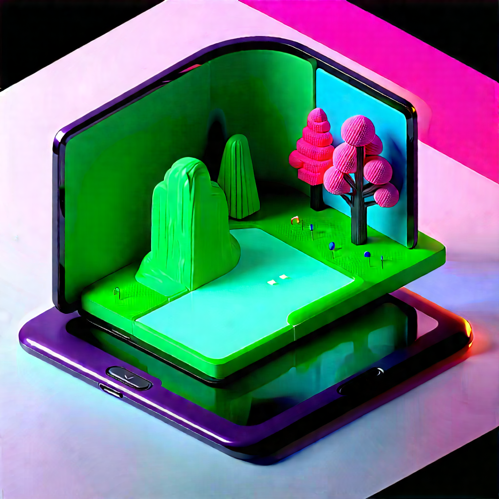 Tablet with (digital:1.18) artwork