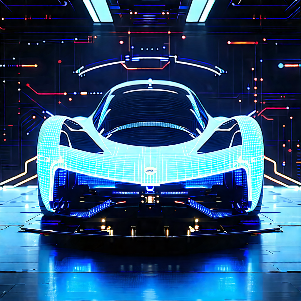 Innovative Electric Vehicle Design With Futuristic Blue