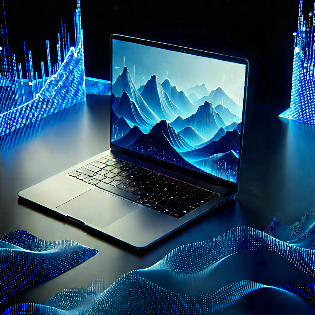 Laptop with data visualization