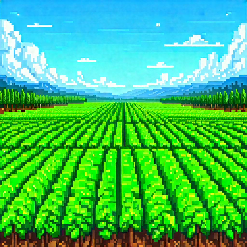 Agricultural Technology In Research Center With Computer-generated, Pixelated