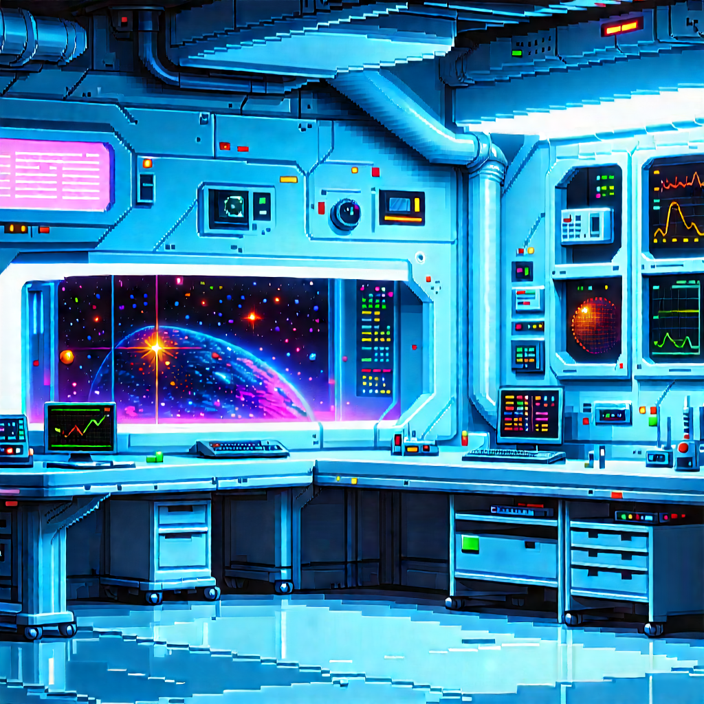 Futuristic Research Laboratory With Image, There