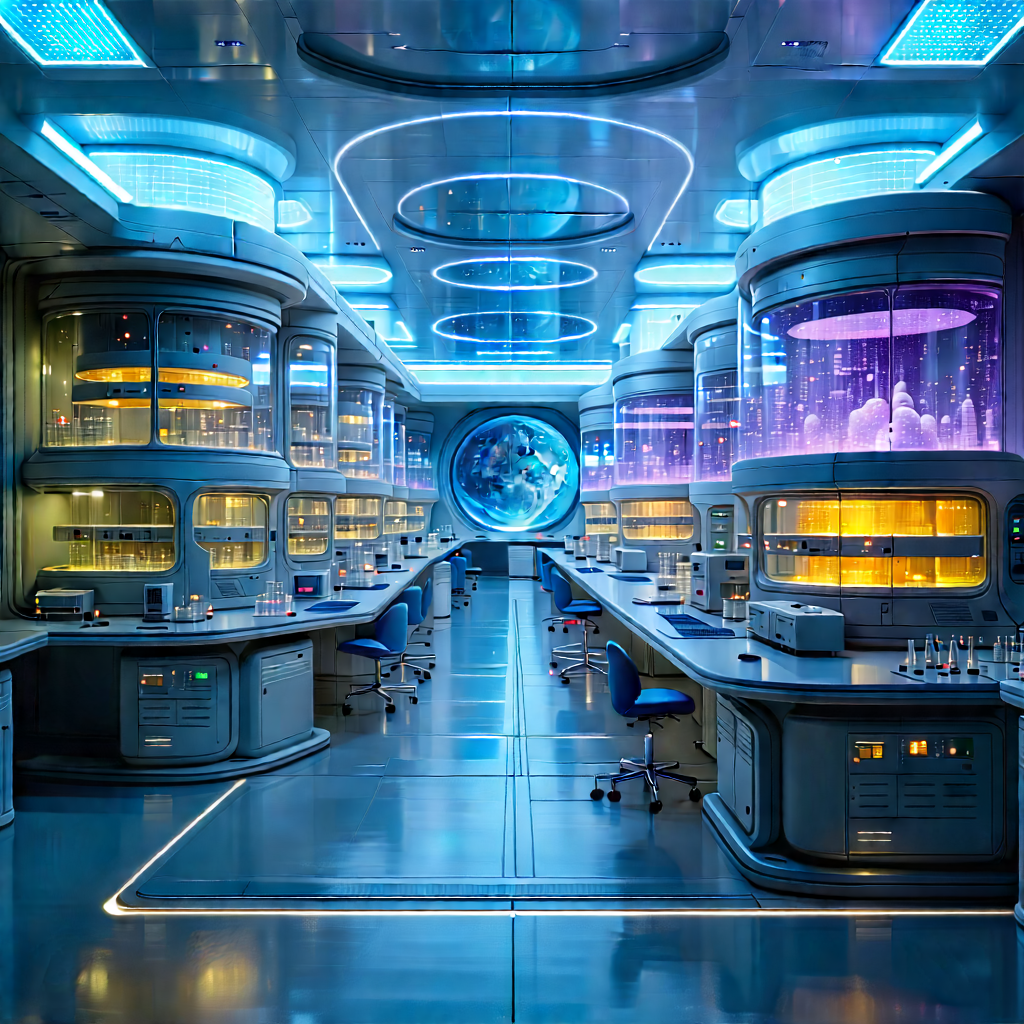 Futuristic Research Laboratory With Image