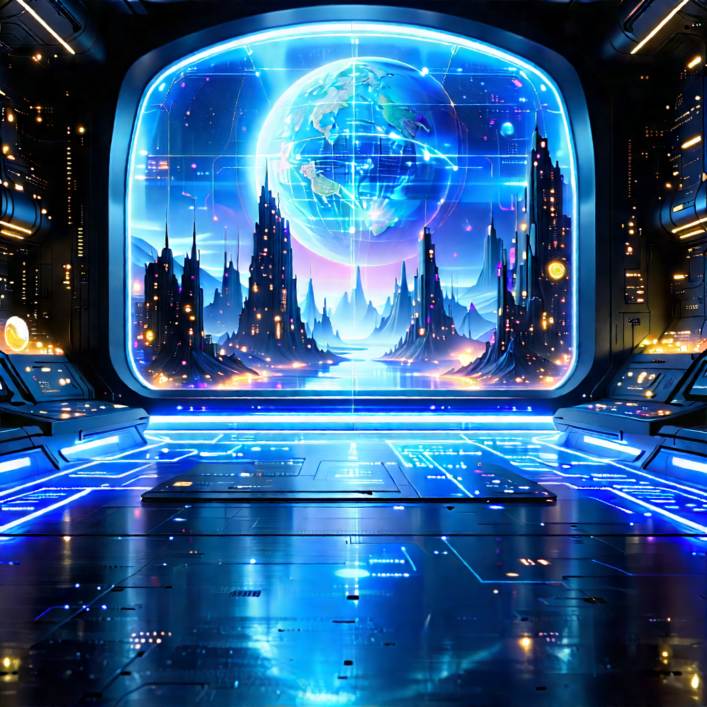 Futuristic Tech Startup Office With Futuristic Scene,