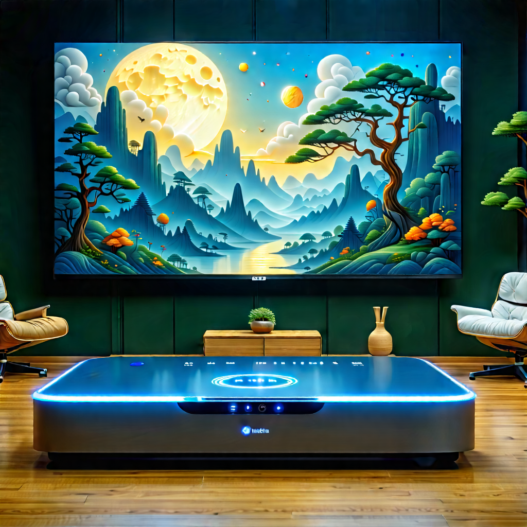 Smart Home Device With Digital Artwork With Large Painting