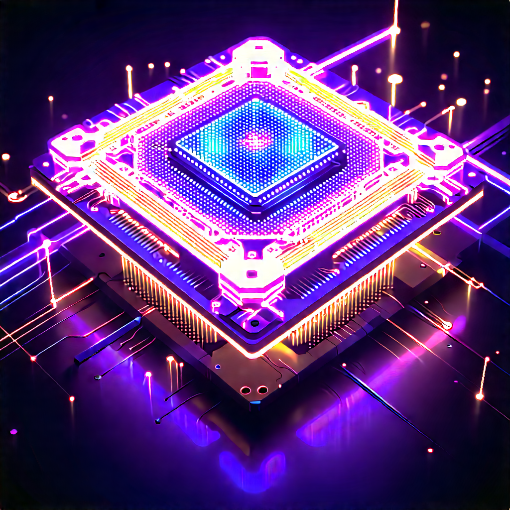 Quantum computer with neon accents