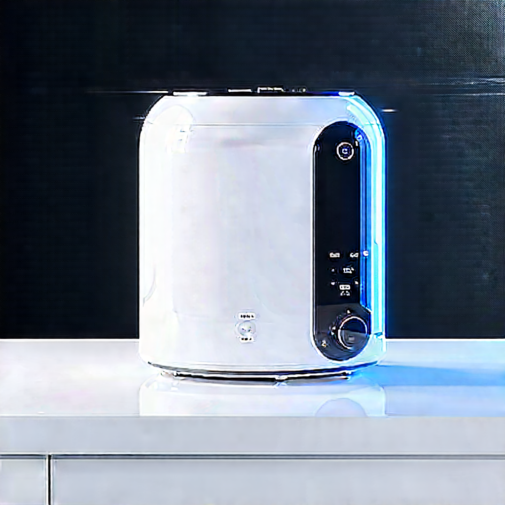 Innovative Smart Appliance (design:1.26) With White Microwave