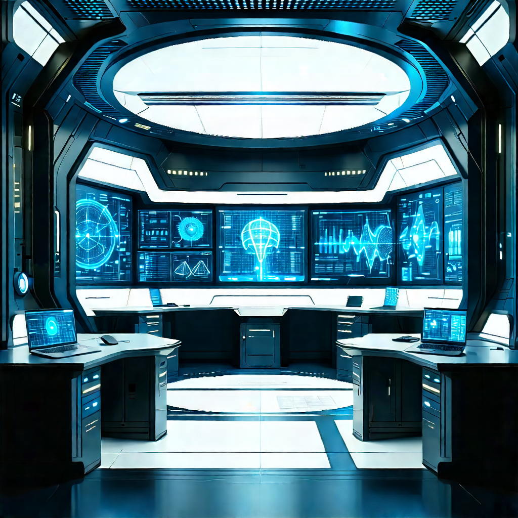 Futuristic Research Laboratory With Futuristic Setting,