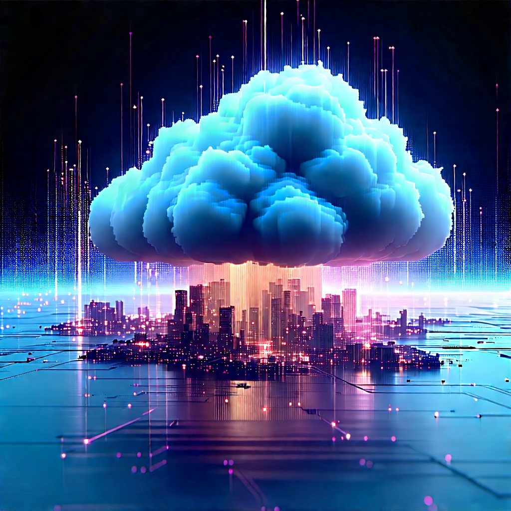Cloud Computing Visualization With Large, Blue