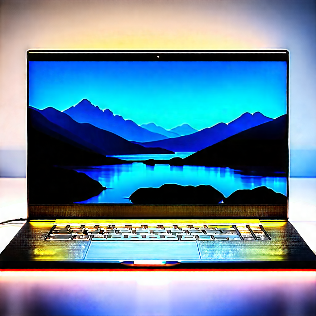 Laptop With Glowing Screen With Laptop Computer