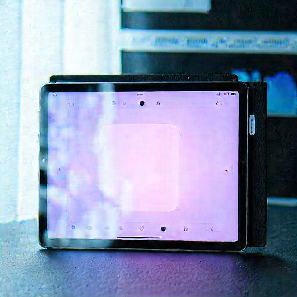 Tablet With Glowing Screen With Black Tablet