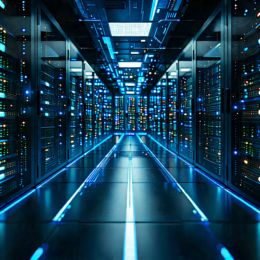 Futuristic Server Room With Image, There