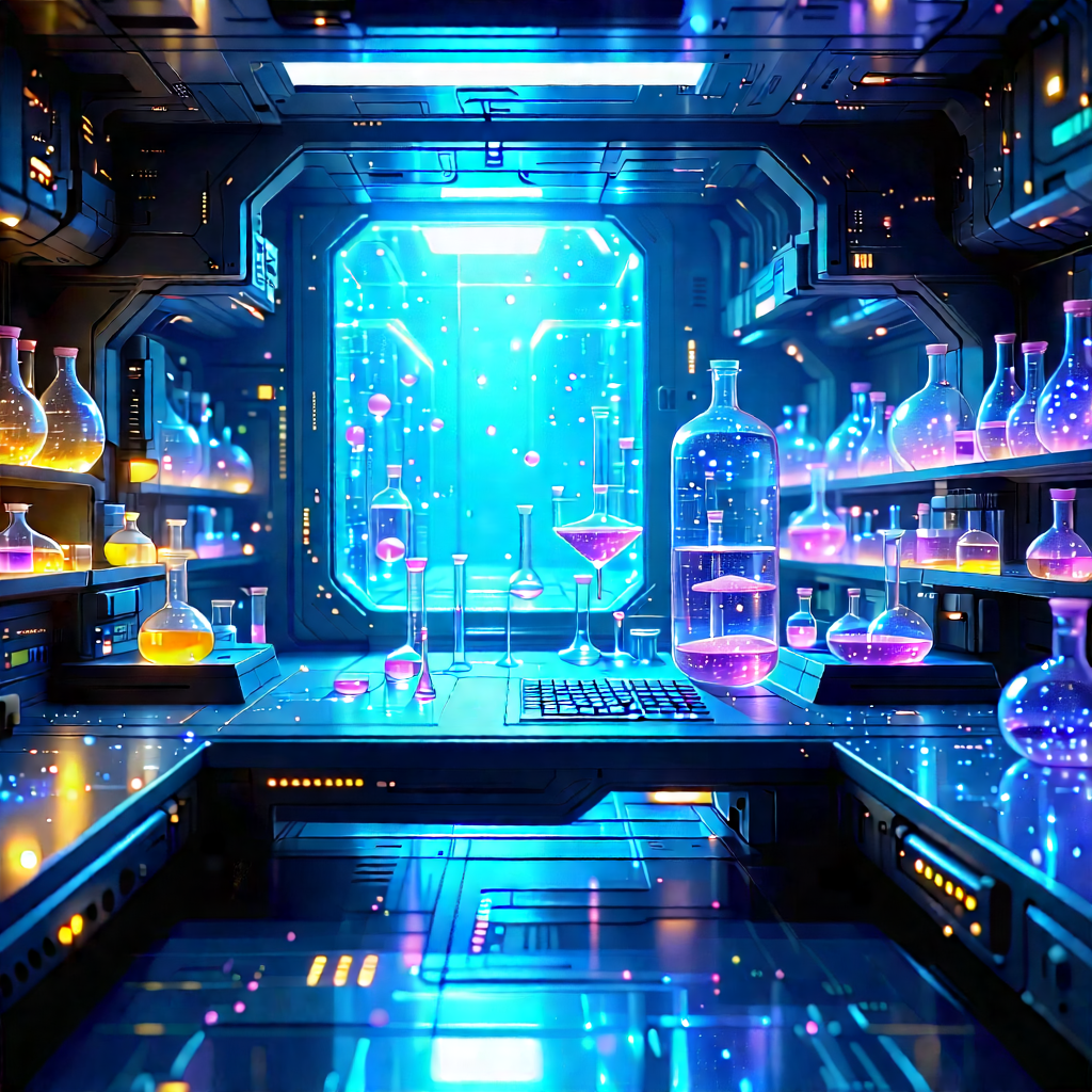 (futuristic:1.31) Research Laboratory With Image, There