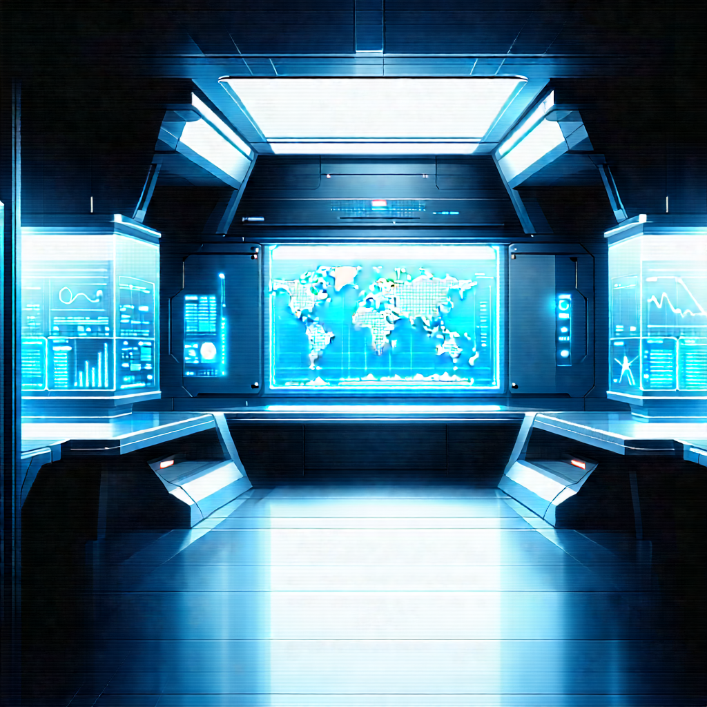 Futuristic Research Laboratory With Image, There