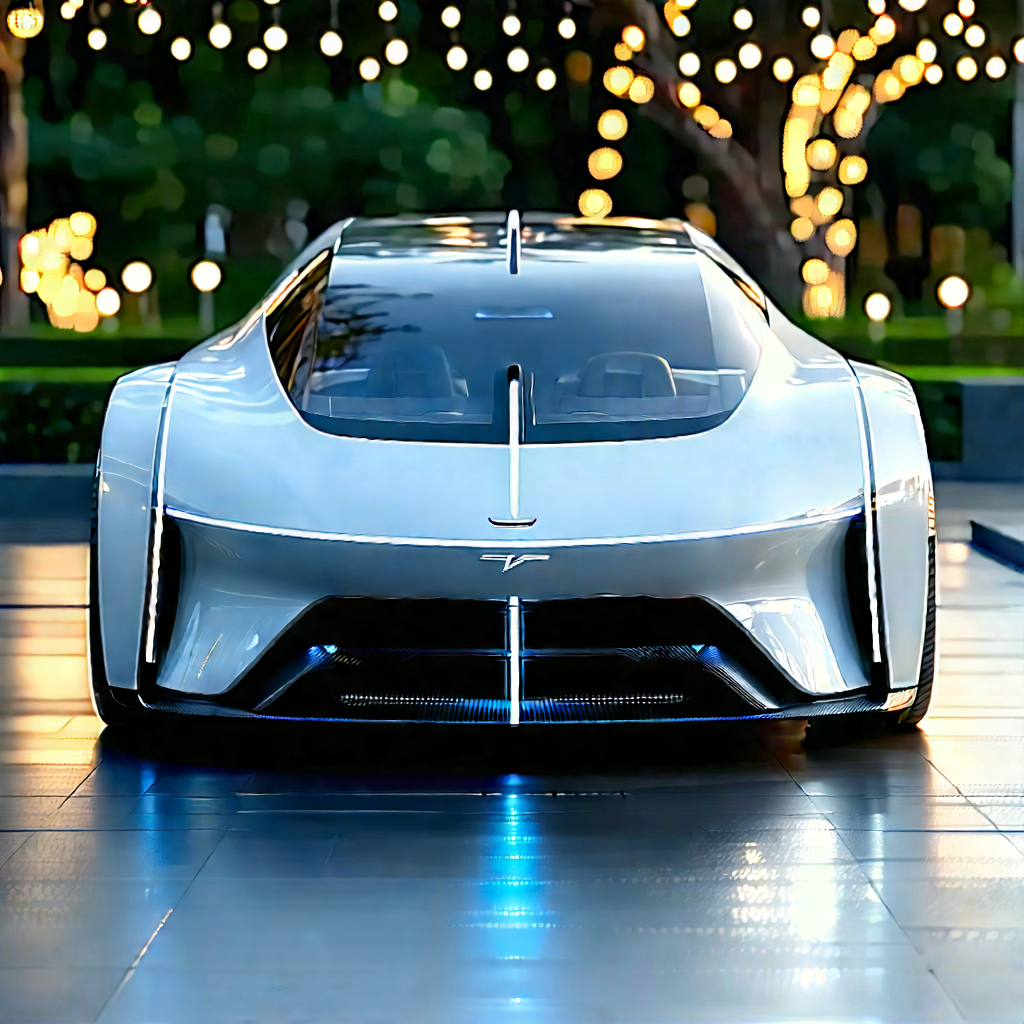 Innovative Electric Vehicle Design With Sleek White