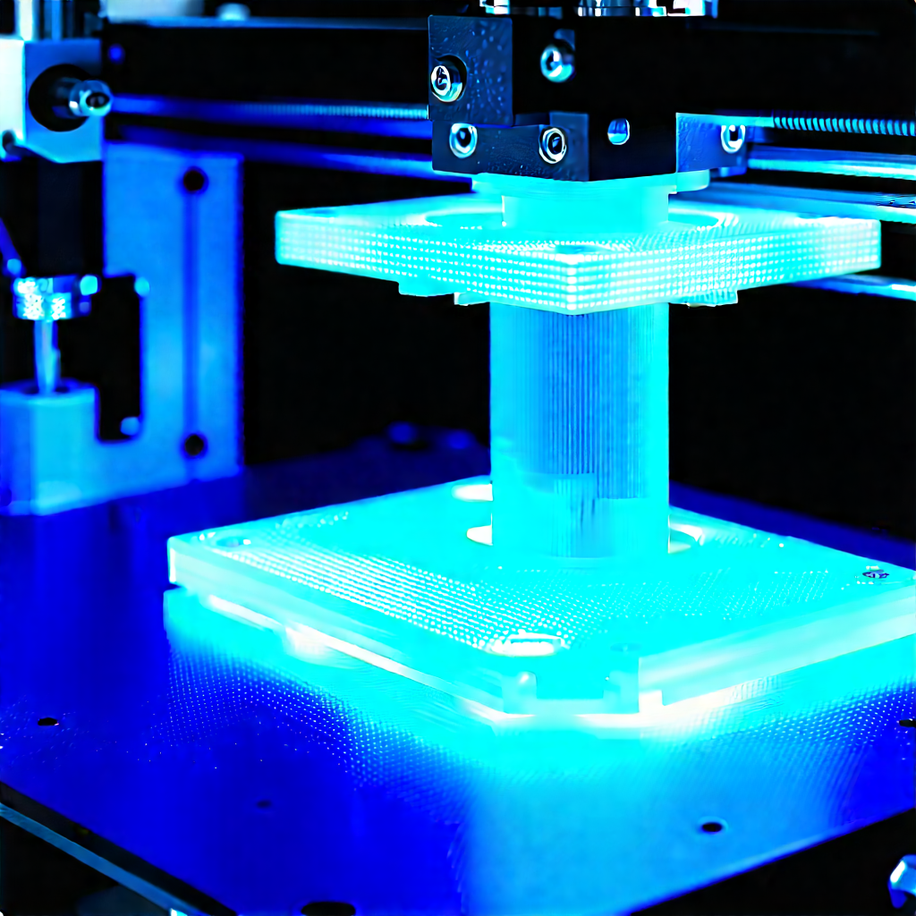 3d Printer With Blue Light (glow:1.19) With Blue Light