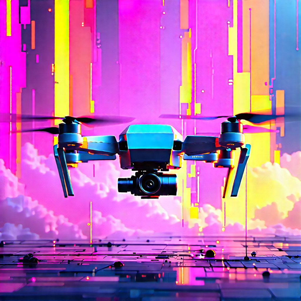 Drone With Streaming Content With Drone Flying