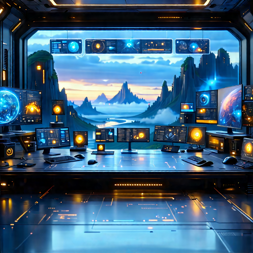 Futuristic Tech Startup Office With Image, There