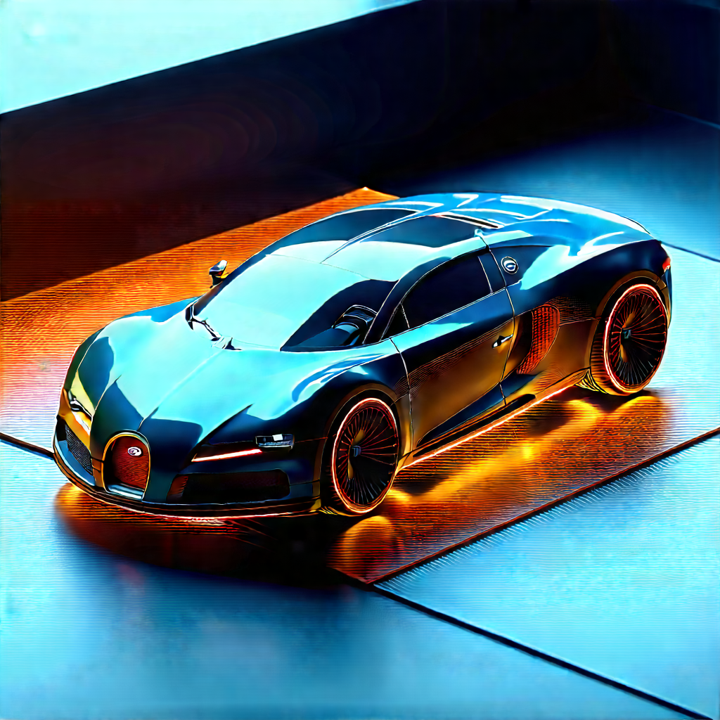 Automotive Technology In Tech Office With Blue Sports