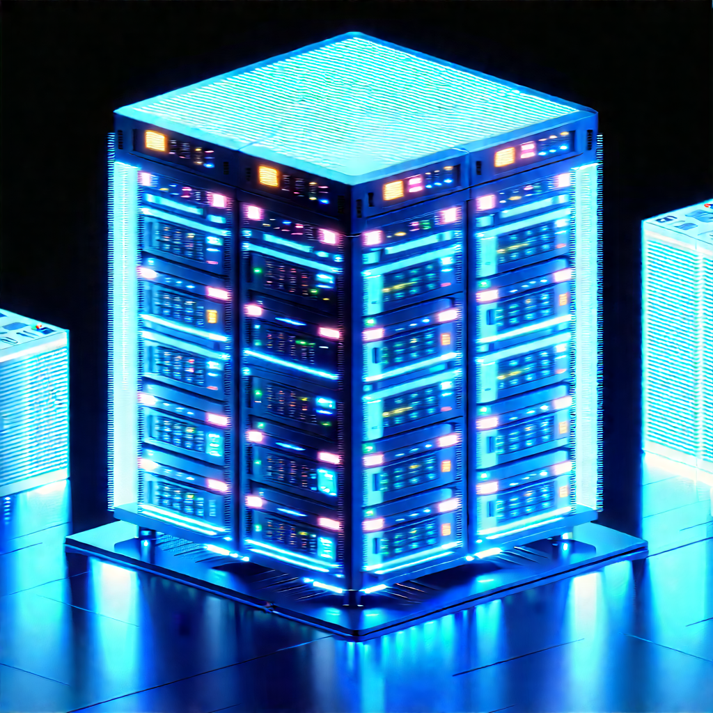 Server rack with holographic projection