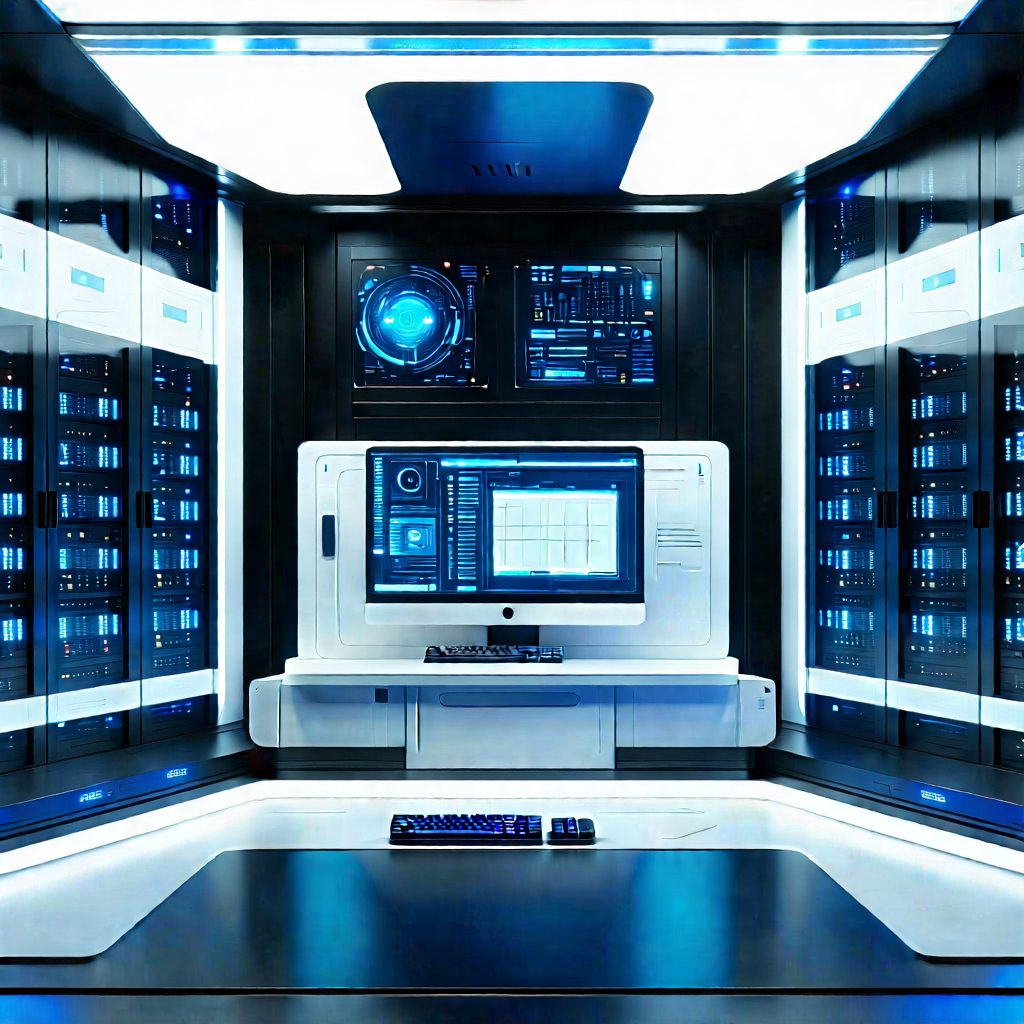 Futuristic Server Room With Image, There