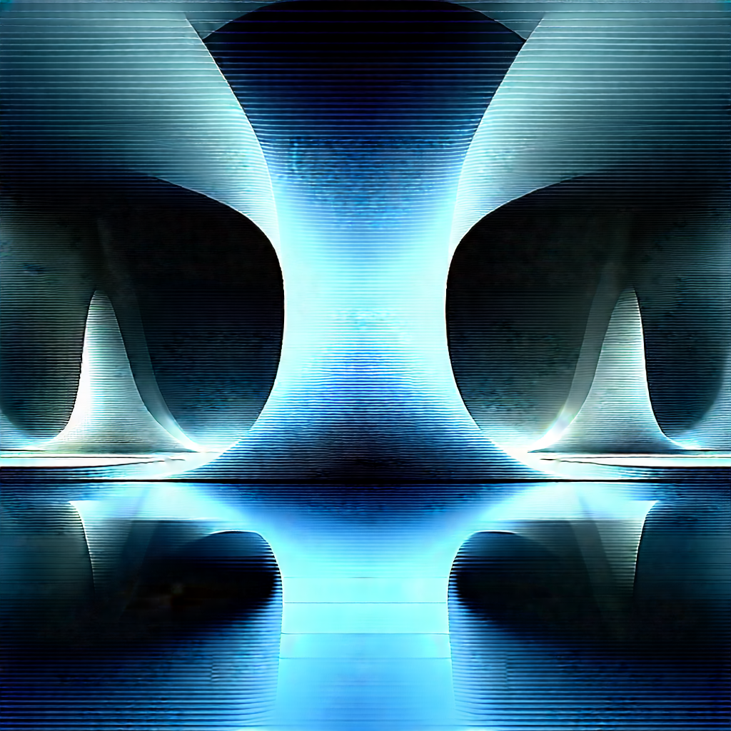 Futuristic Research Laboratory With Large, Blue,
